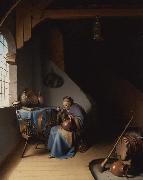 Gerrit Dou An Interior with a Woman eating Porridge (mk33) Spain oil painting artist